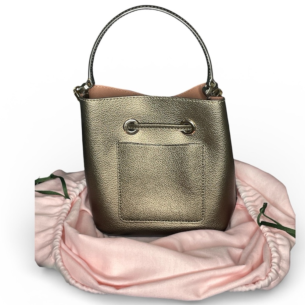 Kate Spade Eva small metallic gold bucket crossbody bag - Picture 5 of 11